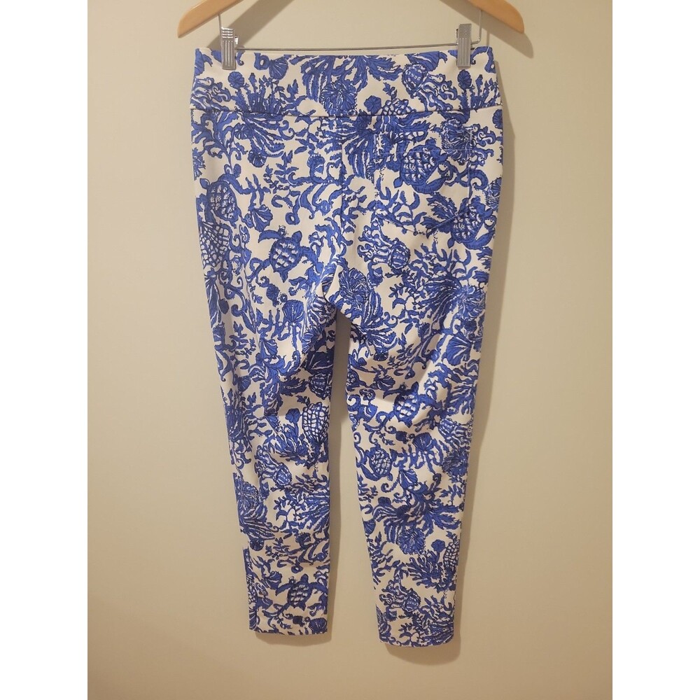 Lilly Pulitzer Luxletic Corso Pants Size 8 Stretch Blue "Ride With Me" Print - Picture 5 of 9